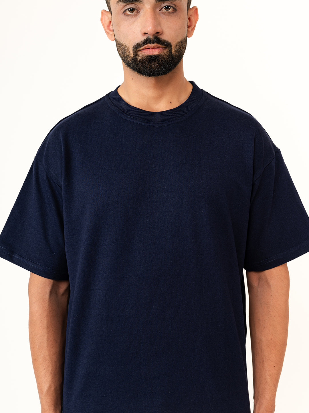 Navy Blue French Terry Oversized T-shirt