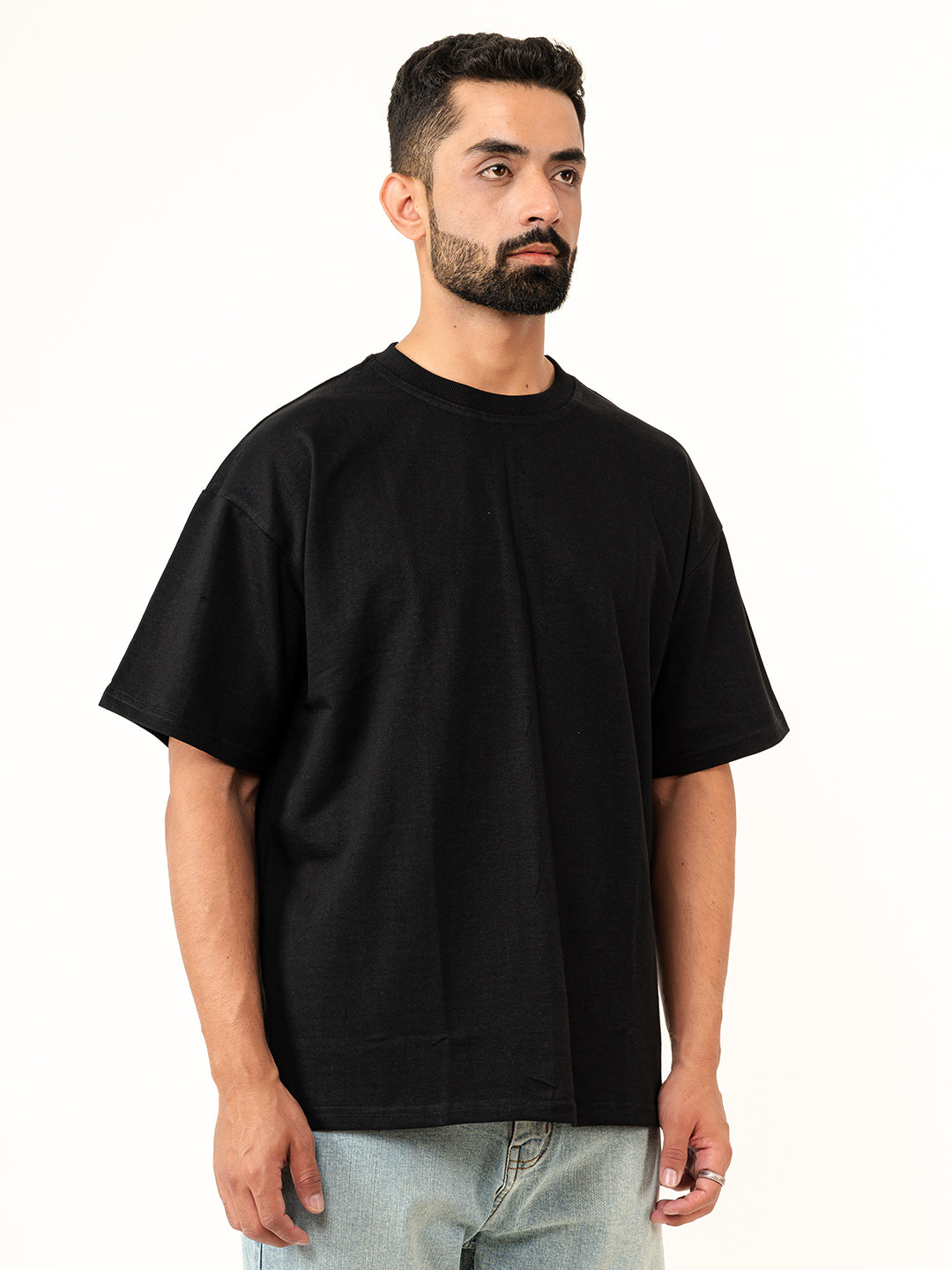 Black French Terry Oversized T-Shirt