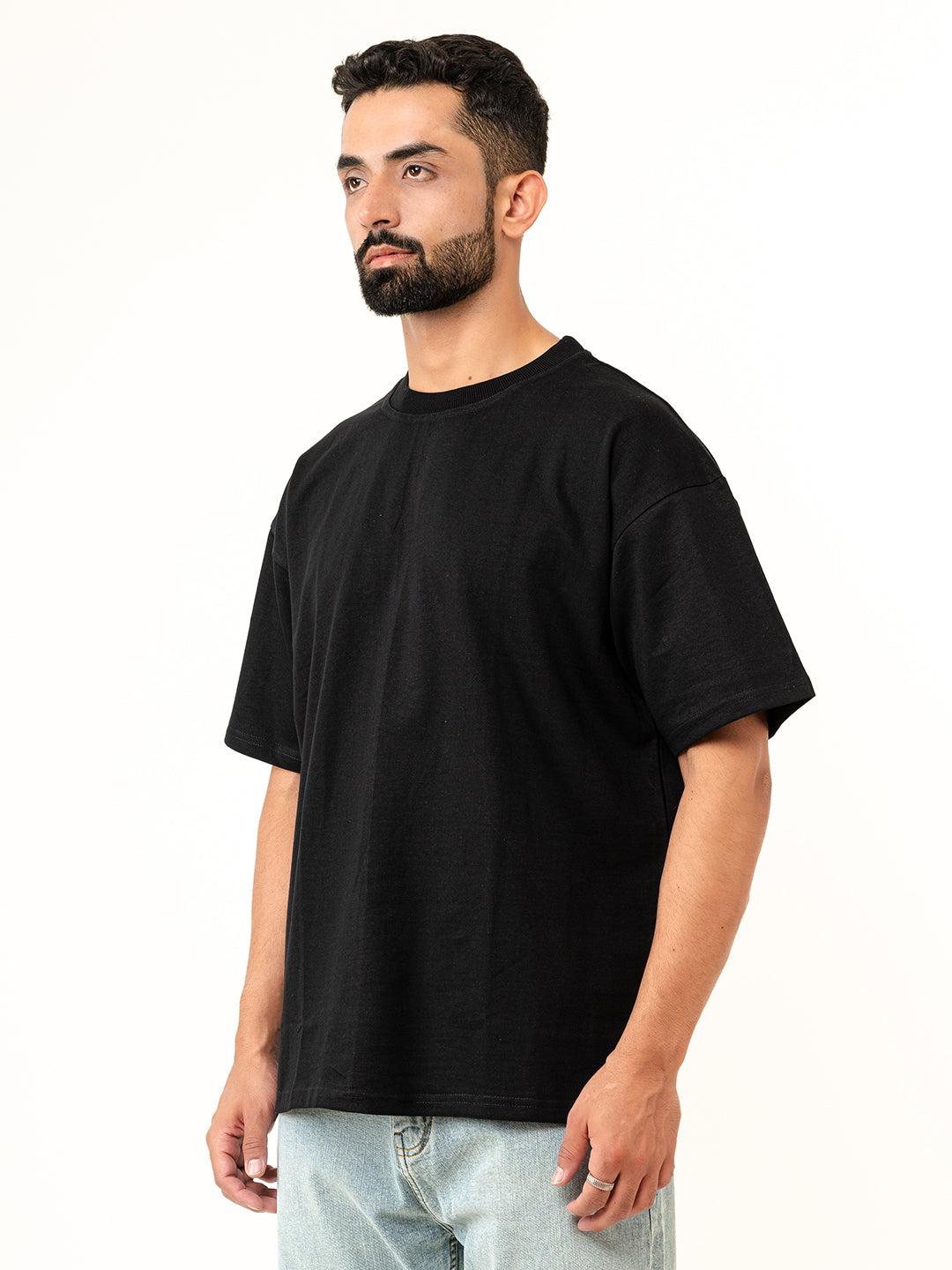 Black French Terry Oversized T-Shirt