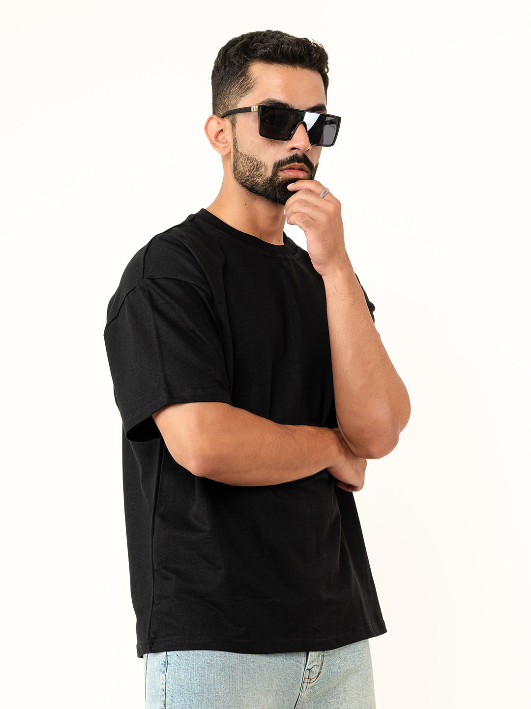 Black French Terry Oversized T-Shirt