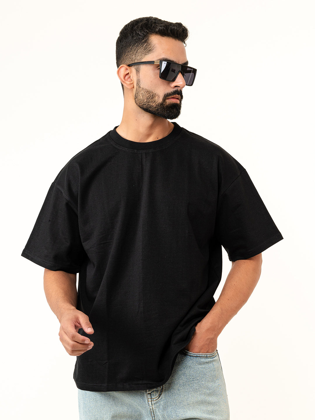 Black French Terry Oversized T-Shirt