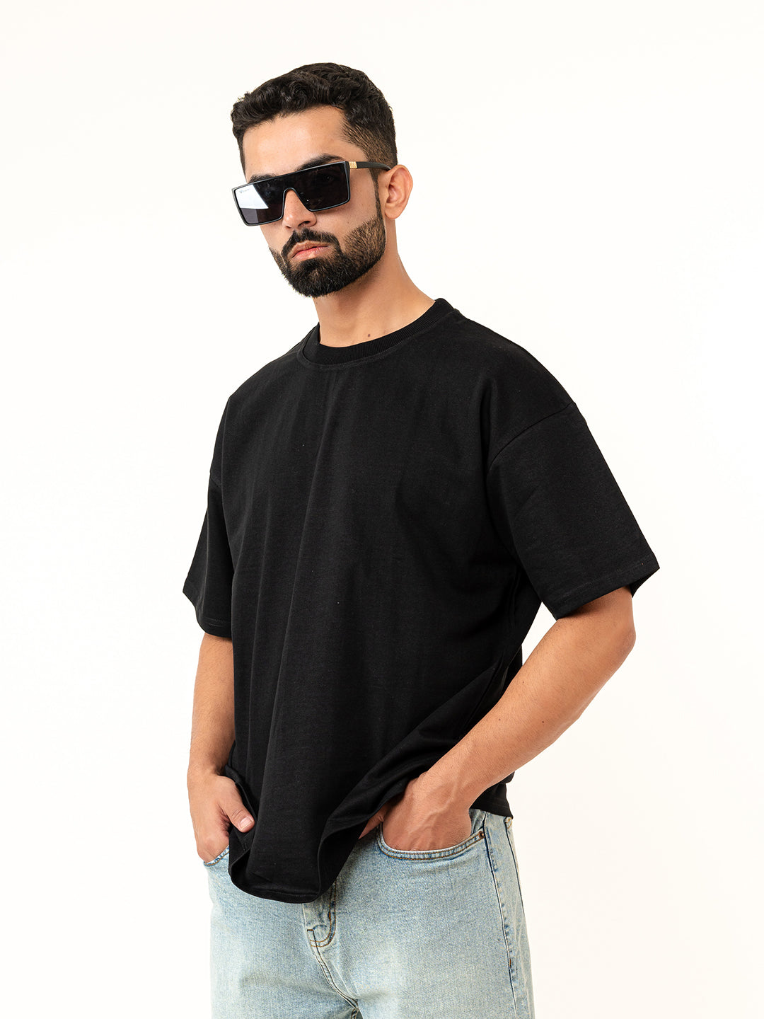 Black French Terry Oversized T-Shirt