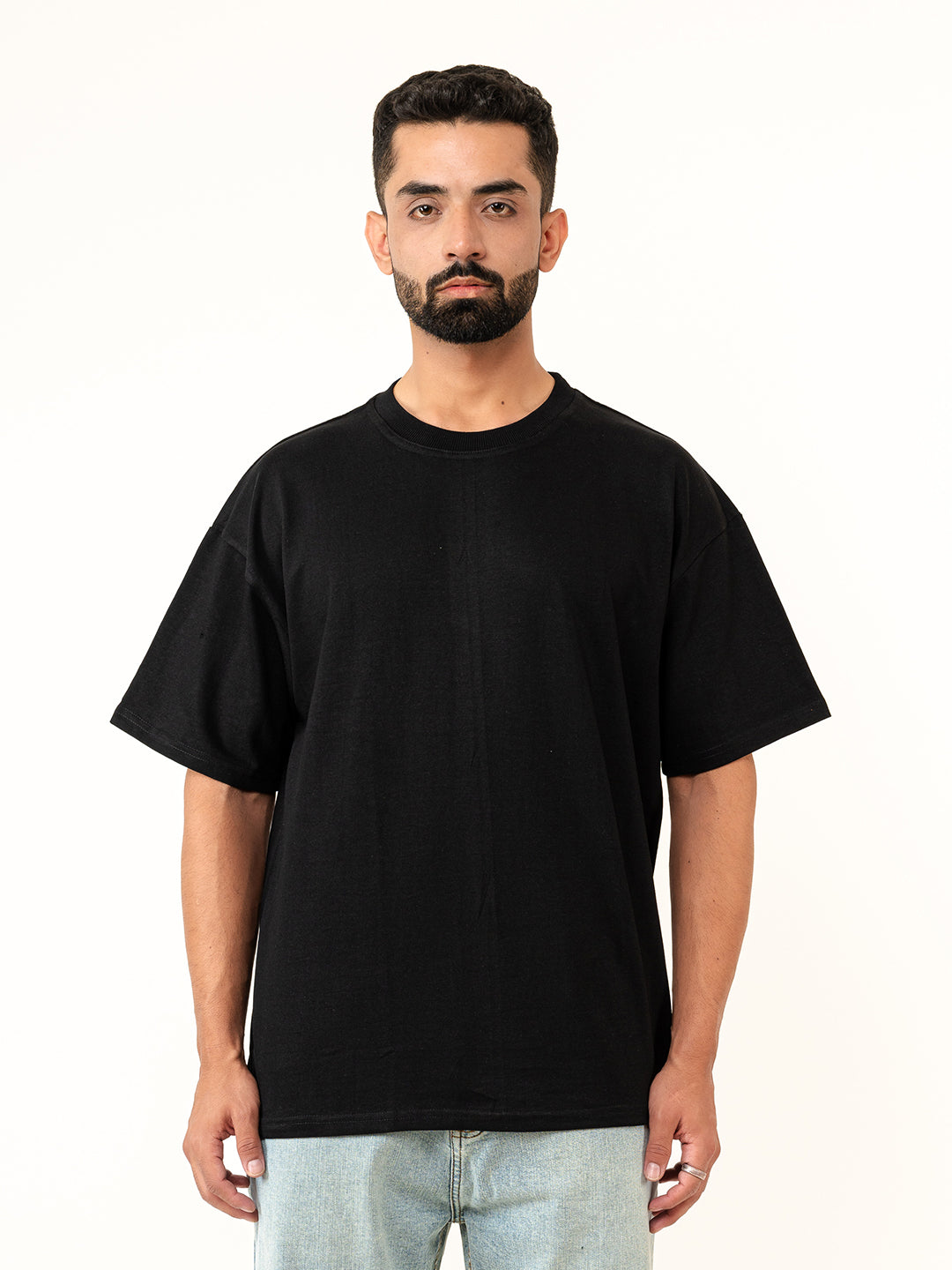 Black French Terry Oversized T-Shirt