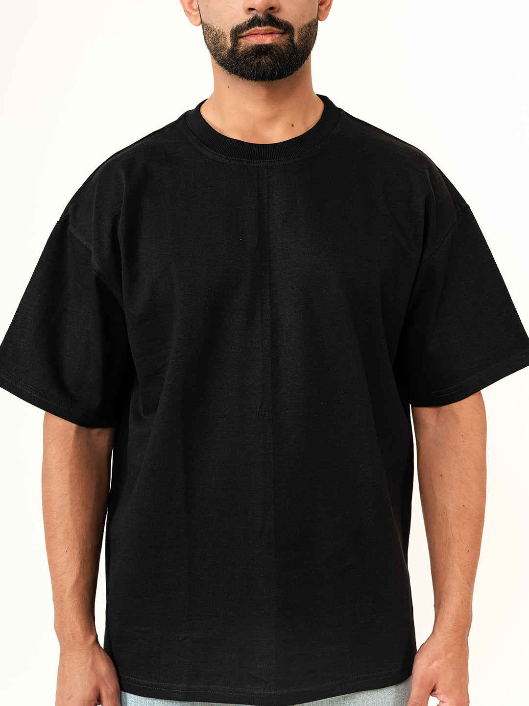 Black French Terry Oversized T-Shirt