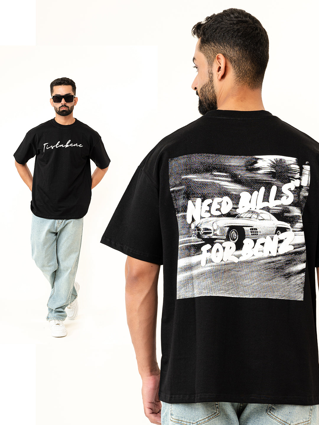 Need Bills For Benz Puff Print Oversized T-Shirt