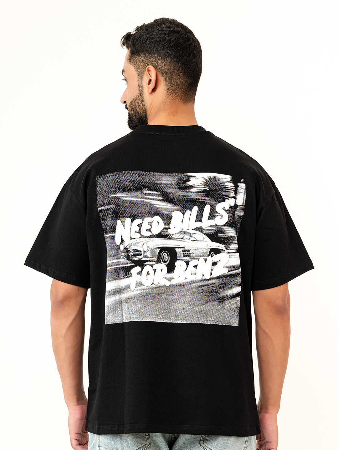 Need Bills For Benz Puff Print Oversized T-Shirt