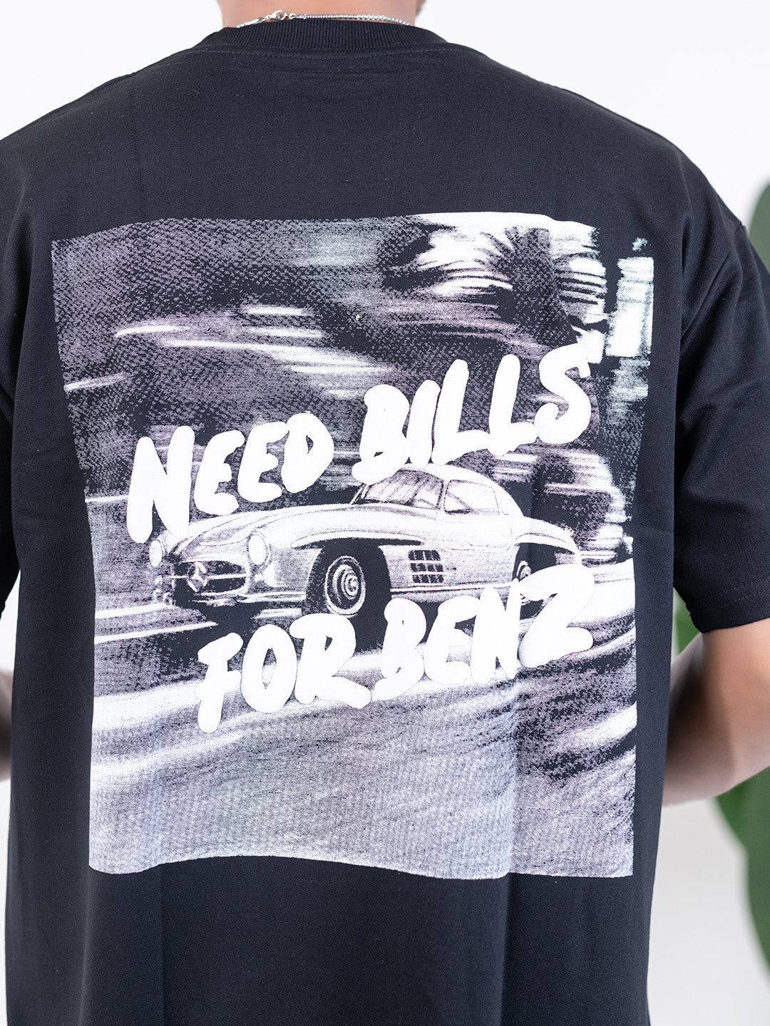 Need Bills For Benz Puff Print Oversized T-Shirt