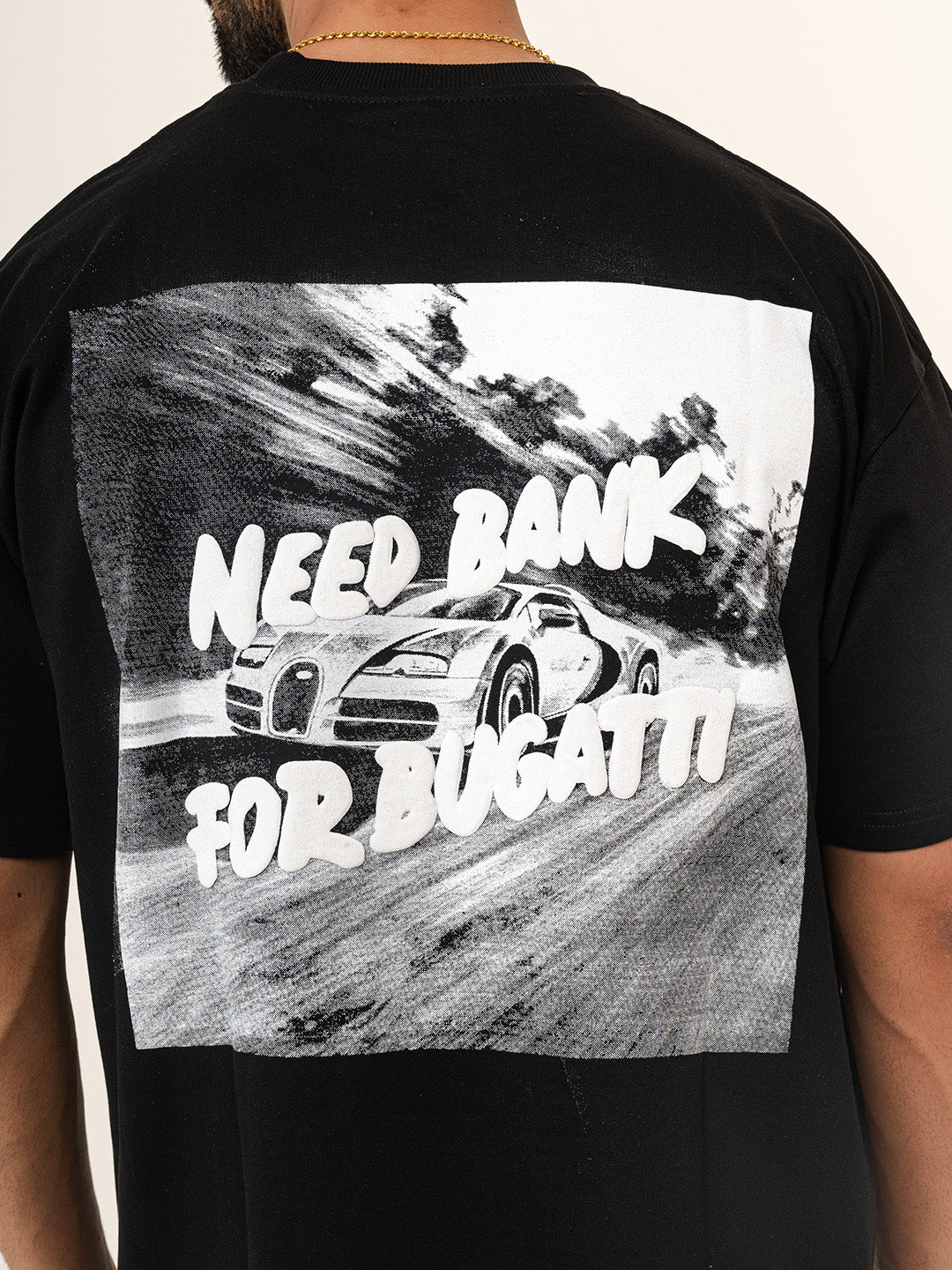 Need Bank For Bugatti Puff Print Oversized T-Shirt