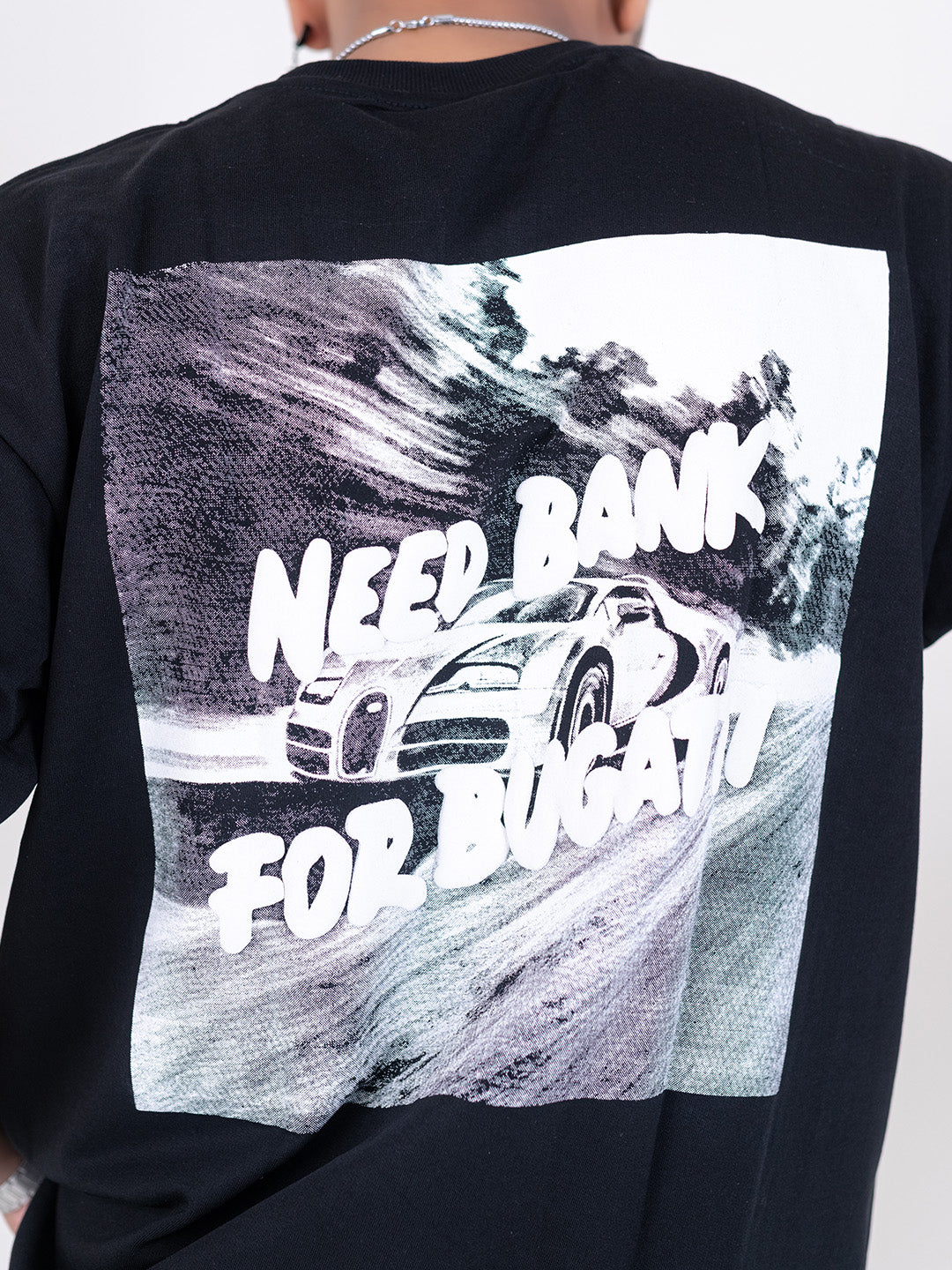 Need Bank For Bugatti Puff Print Oversized T-Shirt