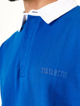 Cobalt Blue Cotton Oversized Polo T-shirt