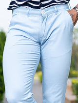 Blue Fusion Fit Cotton Mens Chinos