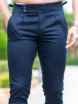 Navy Blue Fusion Fit Mens Cotton Trouser