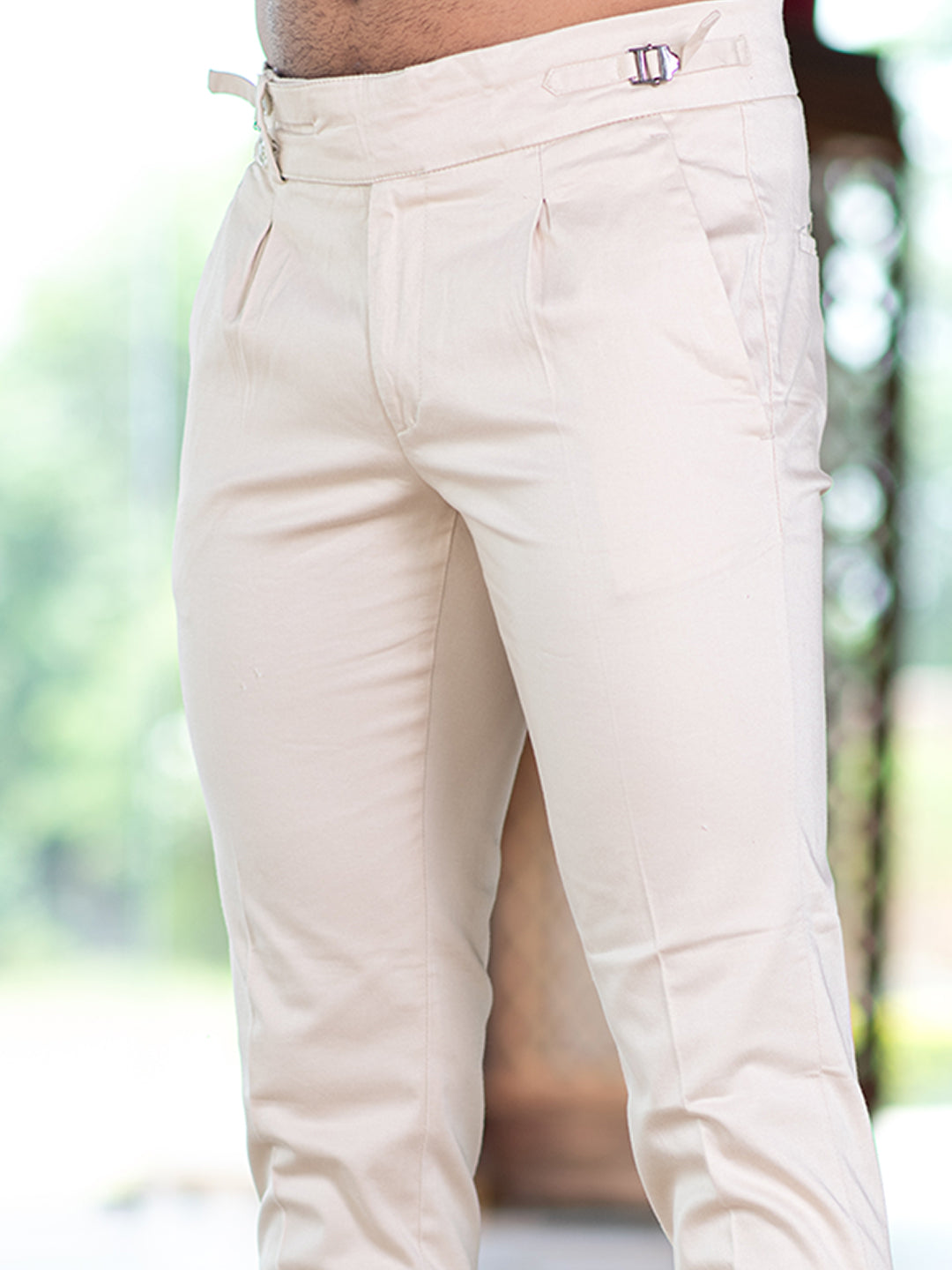 Cream Fusion Fit Mens Cotton Trouser