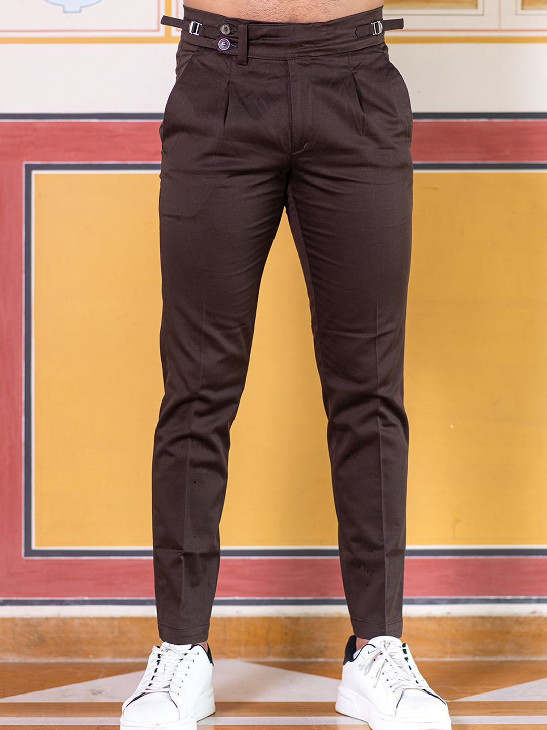 Coffee Brown Fusion Fit Mens Cotton Trouser