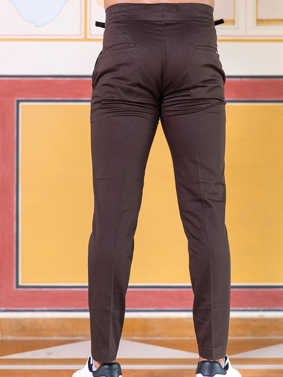 Buy Men Brown Regular Fit Solid Casual Trousers Online - 726451 | Allen  Solly