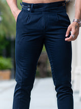 Navy Blue Fusion Fit Mens Cotton Trouser