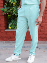 Mint Green Popcorn Textured Straight Fit Pant