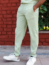 Light Green Popcorn Textured Straight Fit Pant