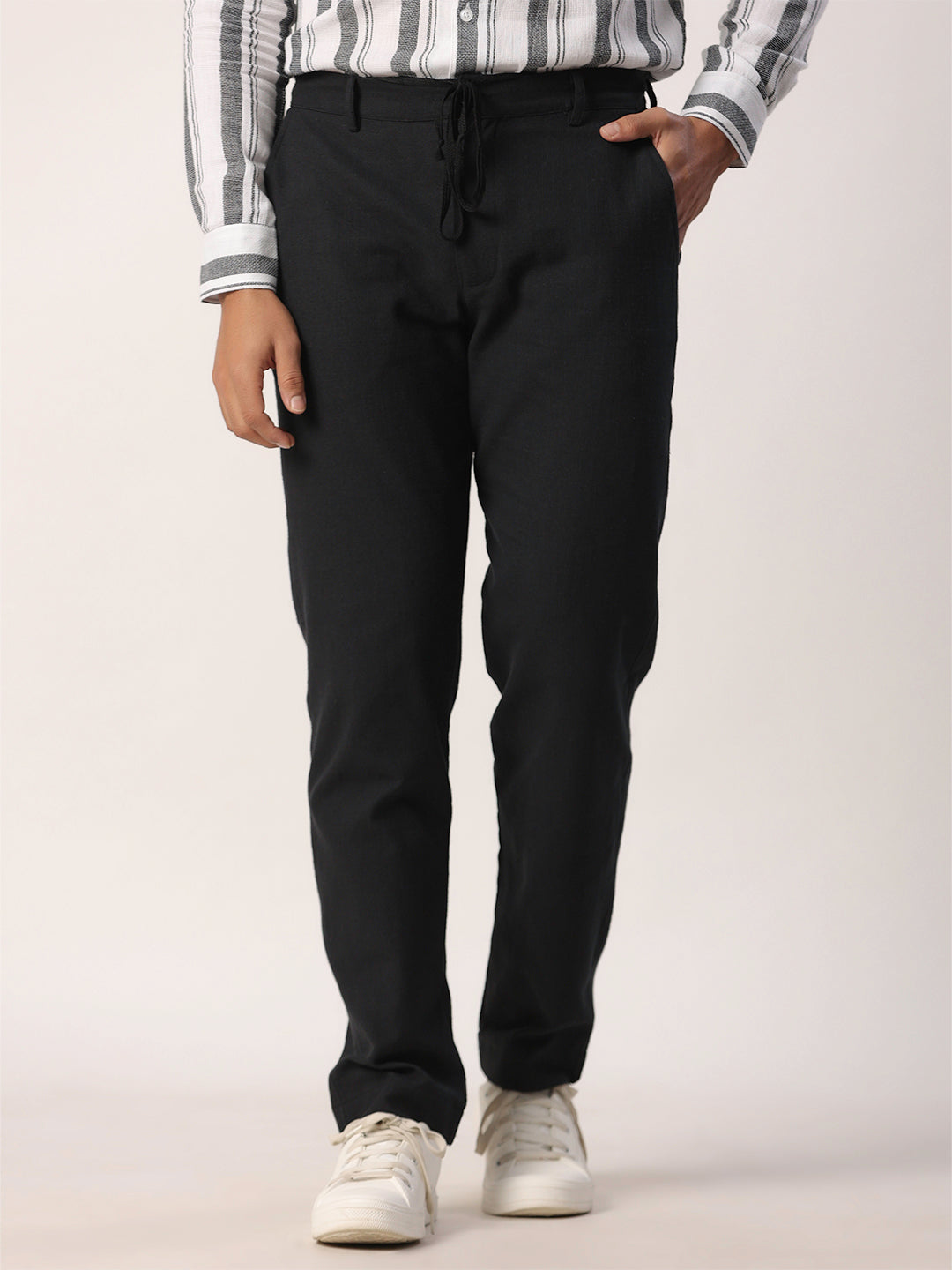 Black Linen Comfort-fit Pant