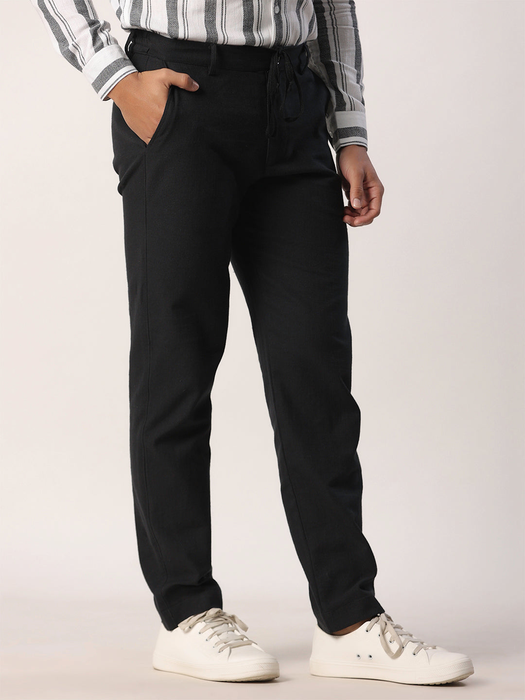 Black Linen Comfort-fit Pant