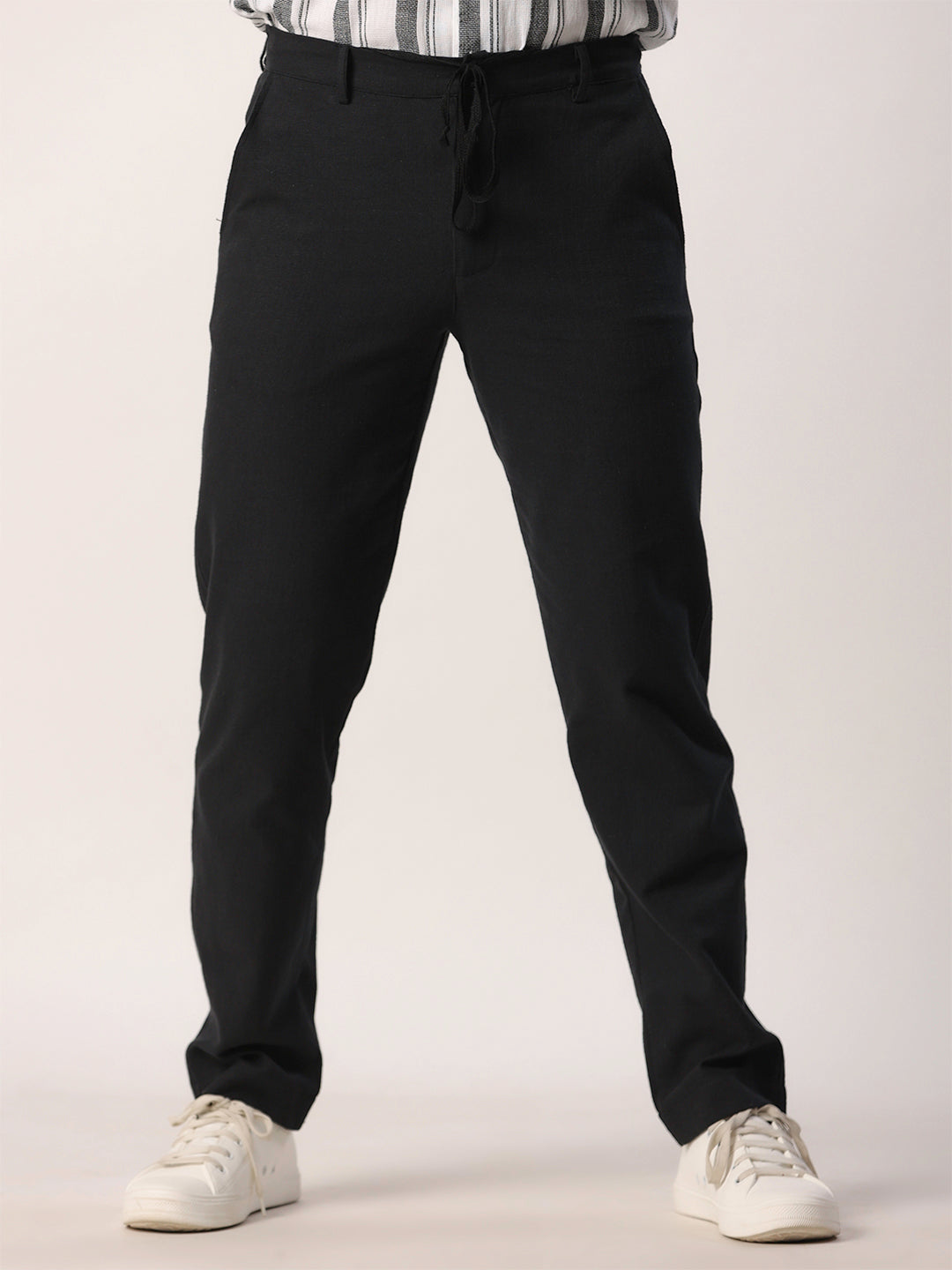 Black Linen Comfort-fit Pant