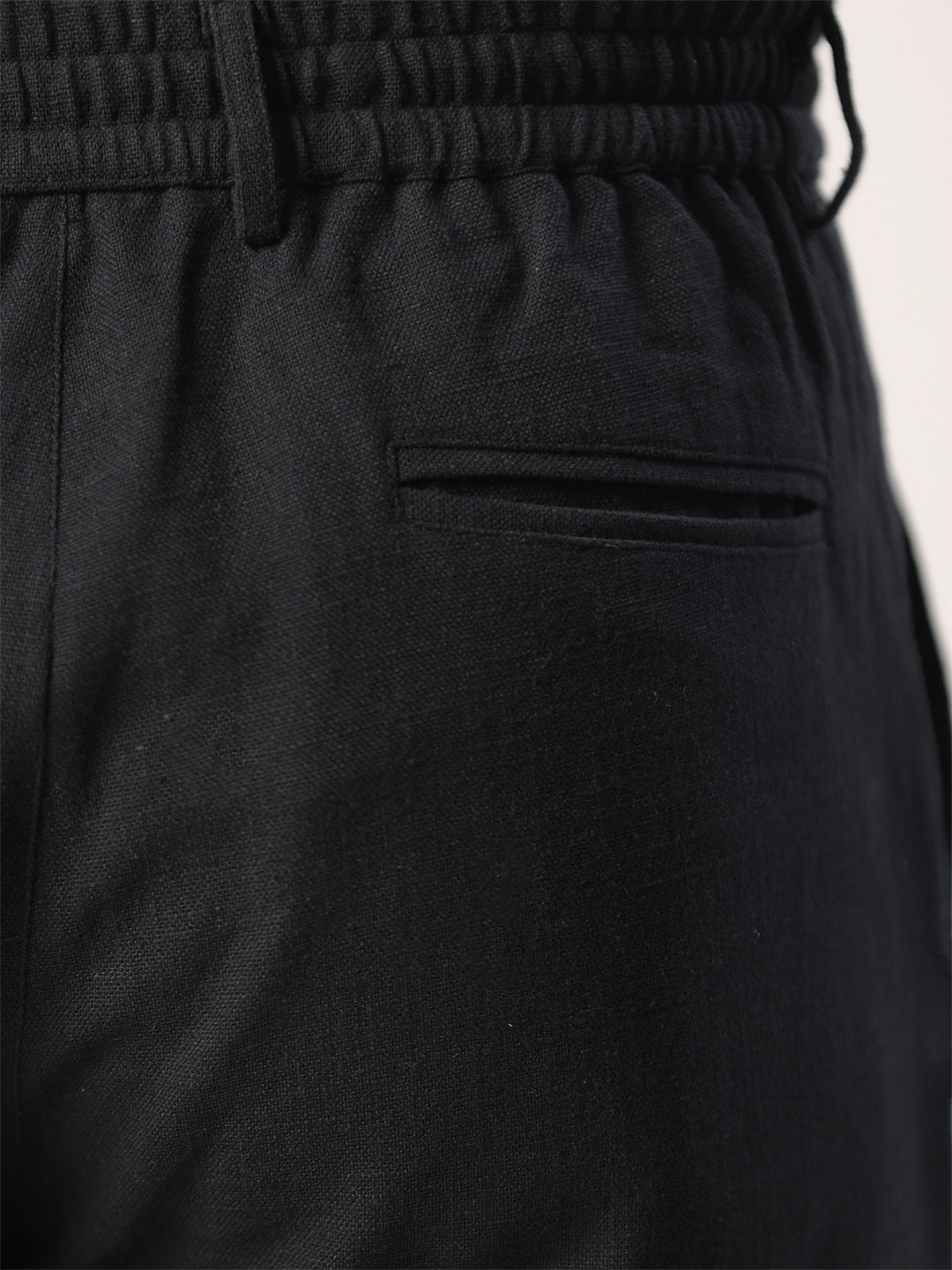 Black Linen Comfort-fit Pant