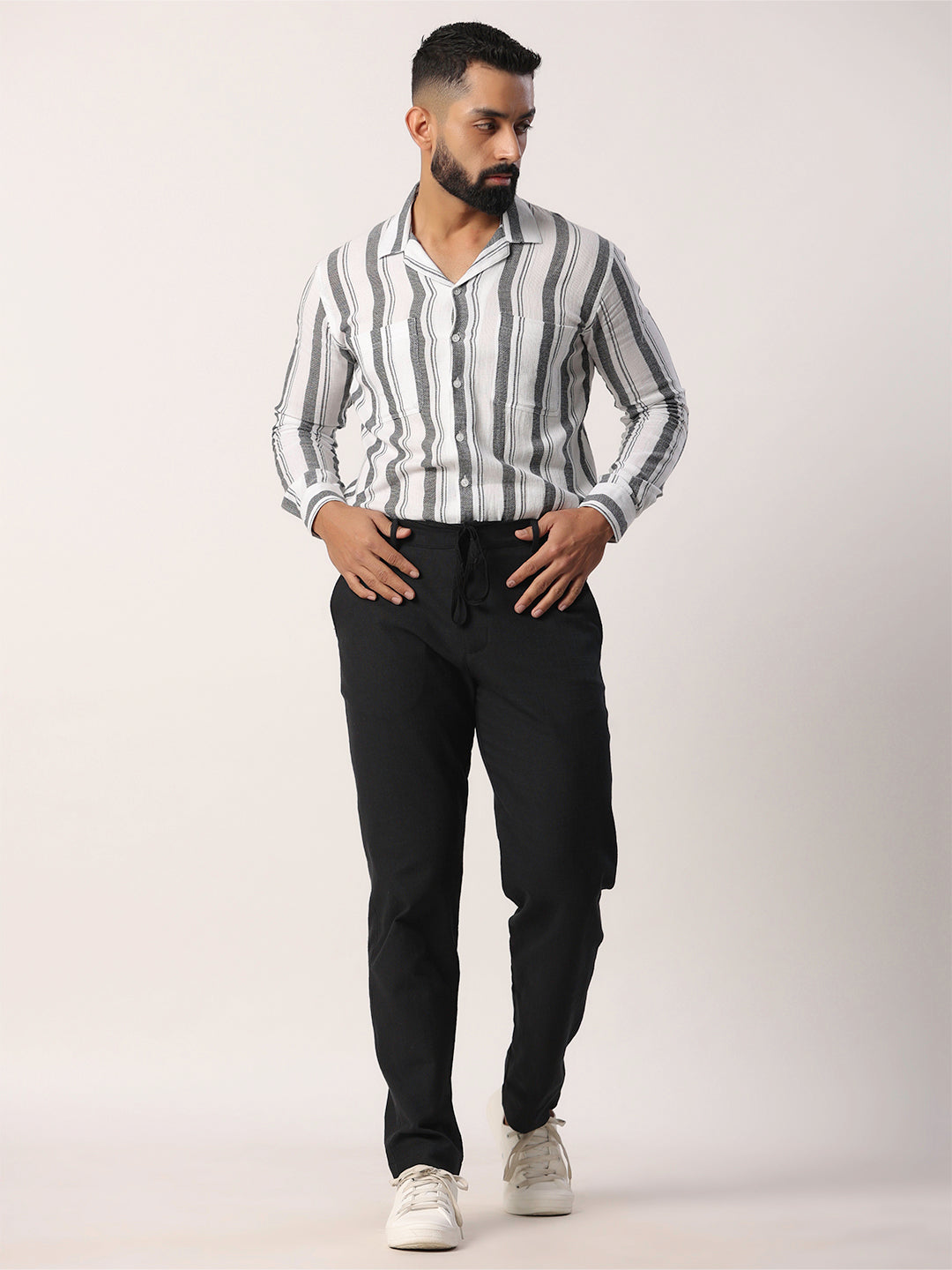 Black Linen Comfort-fit Pant