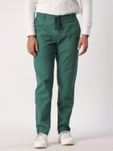 Green Linen Comfort-fit Pant