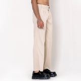 Two Buttons  Double Pleated Cream Korean Pant