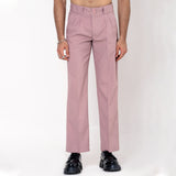 Two Buttons Double Pleated Salmon Pink Korean Pant