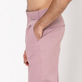 Two Buttons Double Pleated Salmon Pink Korean Pant