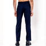 Double Pleated Dark Blue Korean Pant