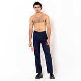 Double Pleated Dark Blue Korean Pant