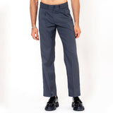 Two Buttons Double Pleated Dark Grey Korean Pant