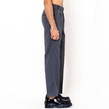 Two Buttons Double Pleated Dark Grey Korean Pant