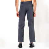 Two Buttons Double Pleated Dark Grey Korean Pant