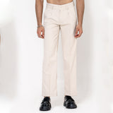 Double Pleated Cream Korean Pant