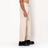 Double Pleated Cream Korean Pant