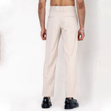 Double Pleated Cream Korean Pant