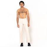 Double Pleated Cream Korean Pant