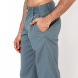 Single pleated grey korean pant