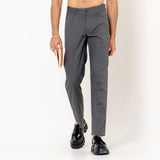 Single  Pleated Dark  Grey Korean Pant