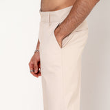 Single Pleated  Cream Korean Pant