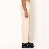 Single Pleated  Cream Korean Pant