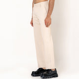 Single Pleated  Cream Korean Pant