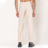 Single Pleated  Cream Korean Pant