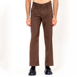 Single Pleated Brown Korean Pant