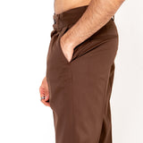 Single Pleated Brown Korean Pant