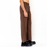 Single Pleated Brown Korean Pant