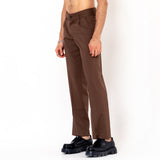 Single Pleated Brown Korean Pant